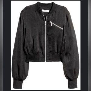 H&M Black Bomber Jacket Size US 8